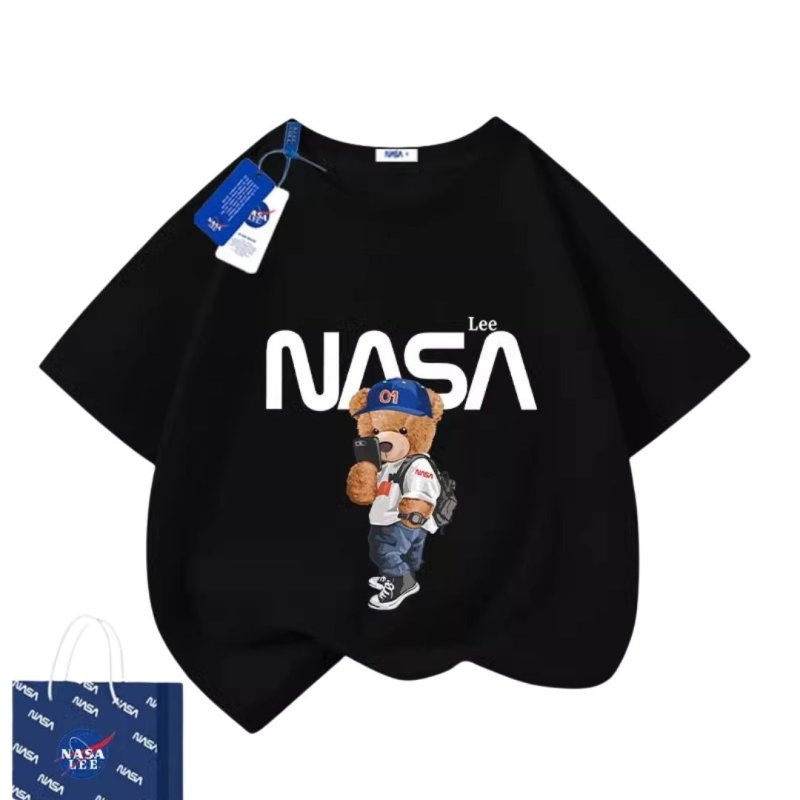 画像2: NASA × take a photo Bear PrintT shirt ユニセックス 男女兼用 NASA ナサ × 写真 ベア 熊 プリント 半袖  Tシャツ 男女＆キッズユニセックス 子供 (2)