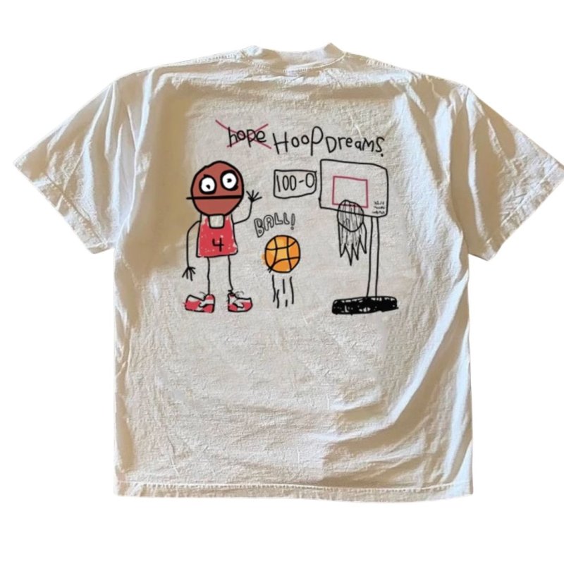 画像2: Basketball doodle vintage style PrintT shirt  ユニセックス 男女兼用バスケットボール落書きプリント 半袖  Tシャツ  (2)