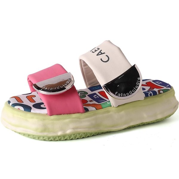 画像1: CAEVES thick sole fashionable sandal slippers　CAEVES厚底ファッショナブルグラフィックサンダルスリッパ (1)