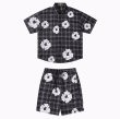画像1:  Unisex Tears Kapok Foam Flower Print Shirt & Shorts Set  ティアーズ カポックフォームフラワープリント シャツ＆ショートパンツセットアップ上下  男女兼用 ユニセックス (1)
