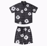 画像1:  Unisex Tears Kapok Foam Flower Print Shirt & Shorts Set  ティアーズ カポックフォームフラワープリント シャツ＆ショートパンツセットアップ上下  男女兼用 ユニセックス (1)