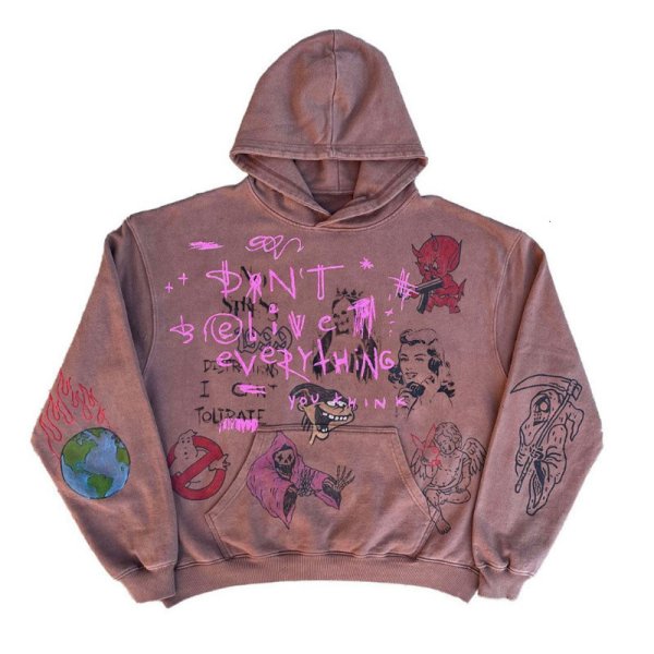 画像1: 3D Skull & smile graphic grafitti hoodie pullover for men ユニセックス 男女兼用 落書き＆スマイル グラフィック　プリントフーディパーカー (1)