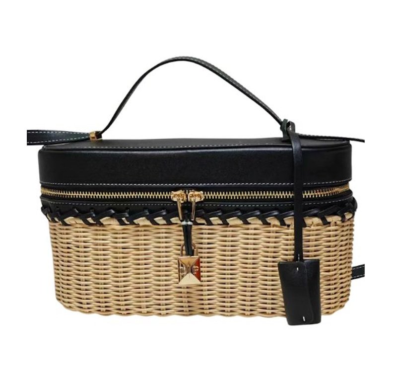 画像3: Rattan lunch box-shaped tote shoulder bag　ラタンランチボックススタイル トートショルダー斜め掛けかごバッグ (3)