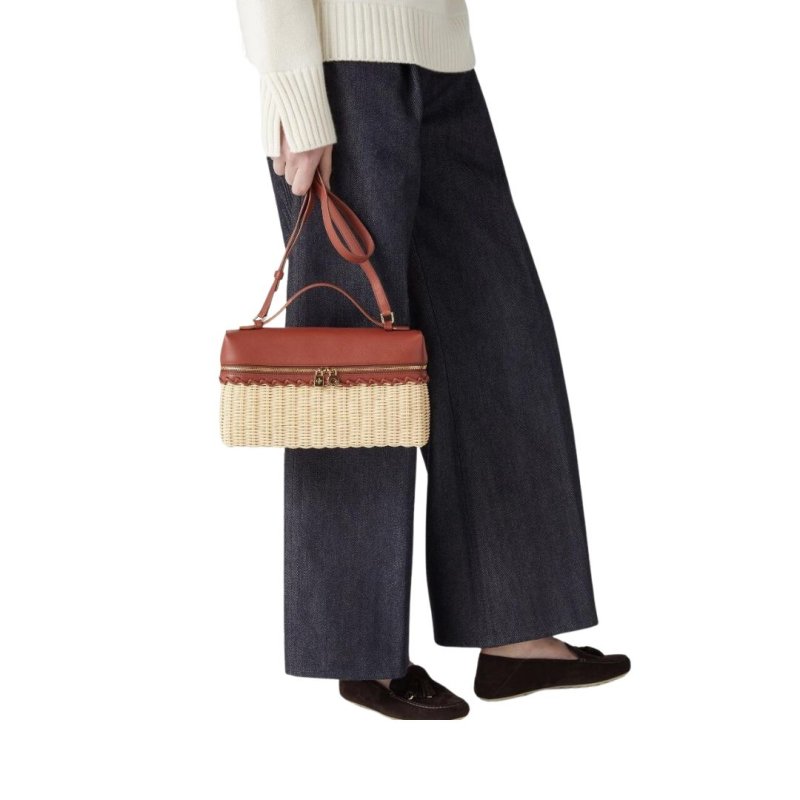 画像6: Rattan lunch box-shaped tote shoulder bag　ラタンランチボックススタイル トートショルダー斜め掛けかごバッグ (6)