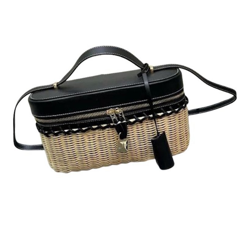 画像5: Rattan lunch box-shaped tote shoulder bag　ラタンランチボックススタイル トートショルダー斜め掛けかごバッグ (5)