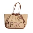 画像1: MERGE A DAY BAG in Sand Dune Straw Tote shoulder bag merge ロゴ 編み込み カゴ ニット トート ショルダー バッグ (1)
