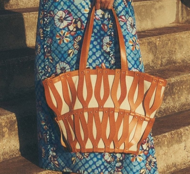 画像3: Leather Woven & Canvas Tote Shoulder Bag　 男女兼用ユニセックスレザー織り＆キャンバストートショルダーバッグトート (3)