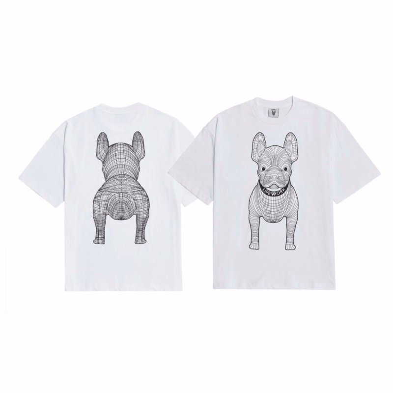 画像4: French Bulldog Pattern PrintT shirt  ユニセックス 男女兼用フレンチブルドッグプリント 半袖  Tシャツ  (4)