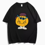 画像1: Sunglasses Smile Print Tshirt  ユニセックス 男女兼用サングラススマイルプリント 半袖  Tシャツ  (1)