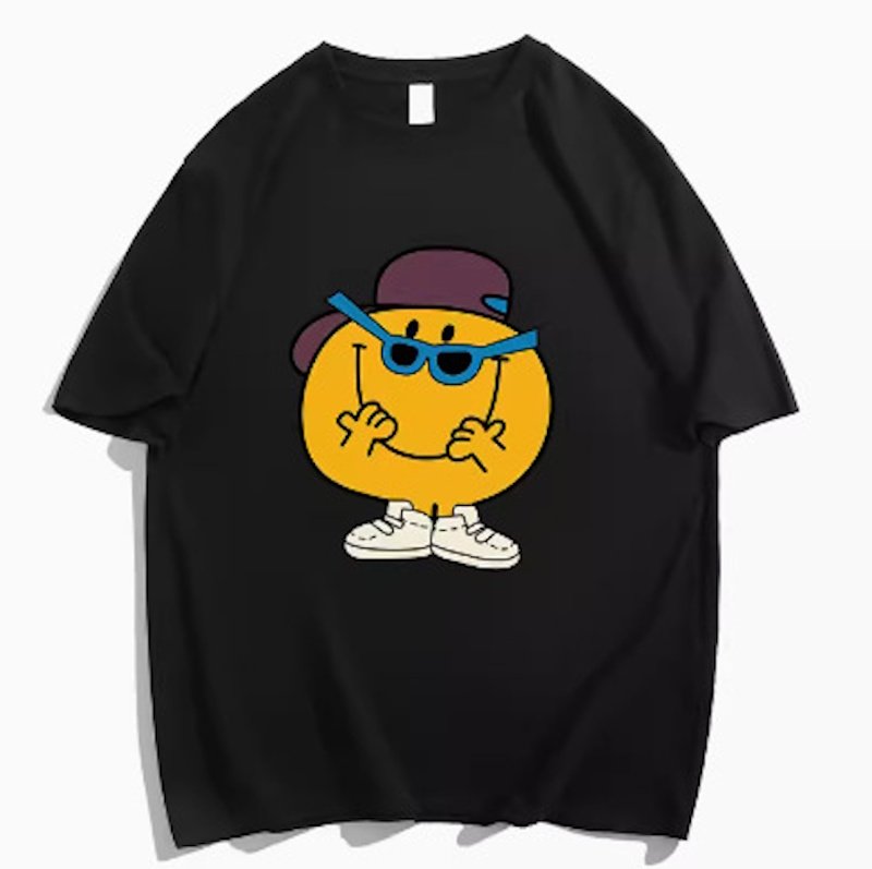 画像2: Sunglasses Smile Print Tshirt  ユニセックス 男女兼用サングラススマイルプリント 半袖  Tシャツ  (2)
