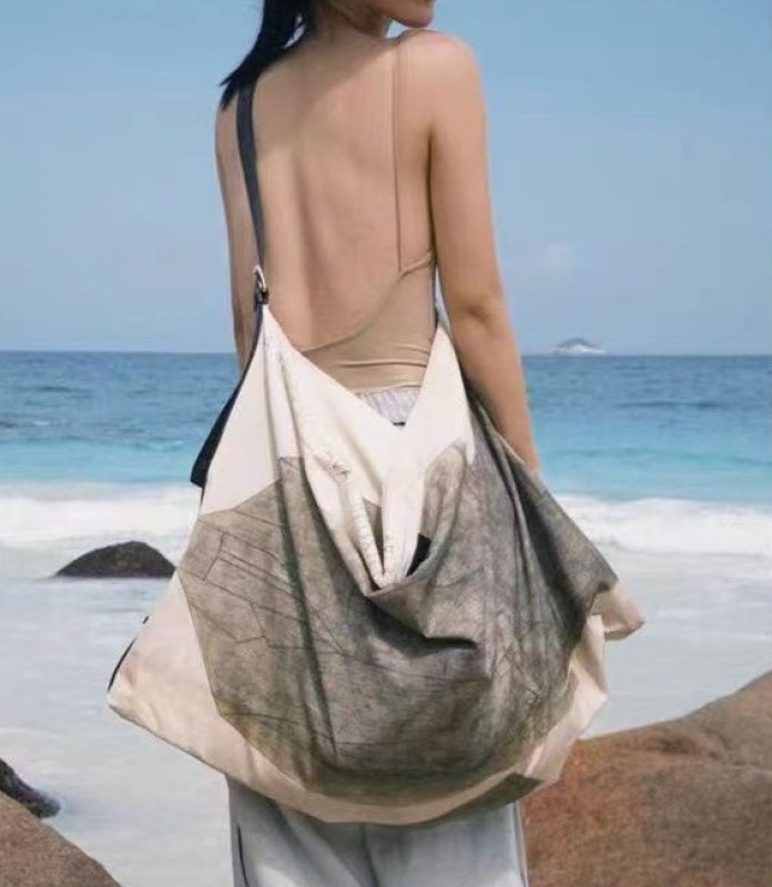 画像5: Unisex Cold Style Printed Canvas Large Capacity Tote Shoulder Bag 　ユニセックスコールドスタイルプリントキャンバスラージキャパシティートート ショルダーバッグ (5)