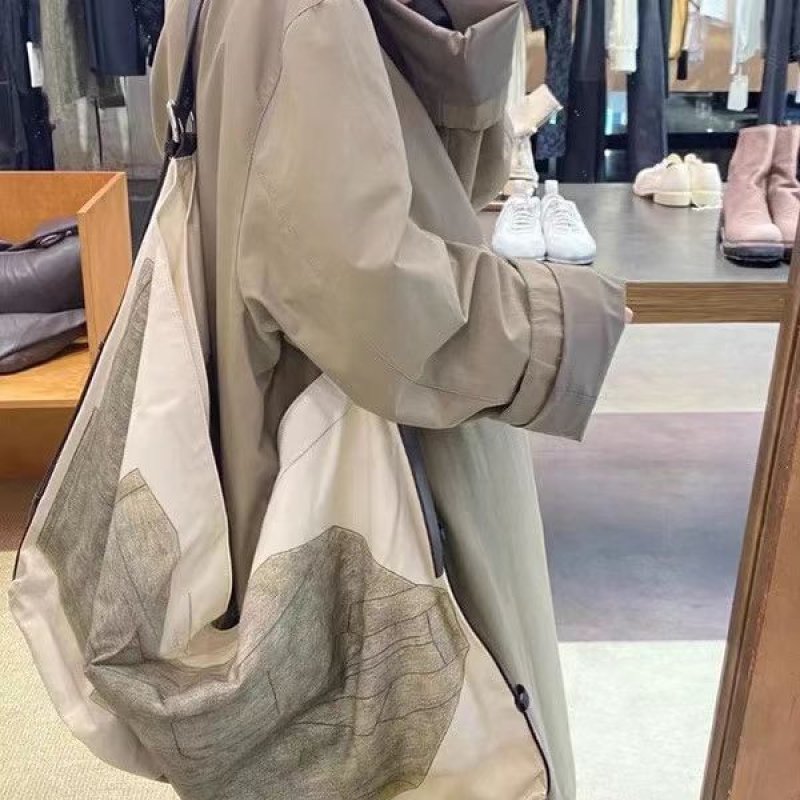 画像8: Unisex Cold Style Printed Canvas Large Capacity Tote Shoulder Bag 　ユニセックスコールドスタイルプリントキャンバスラージキャパシティートート ショルダーバッグ (8)