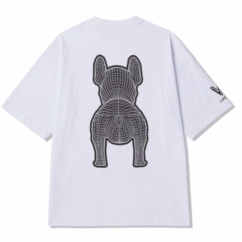 画像9: French Bulldog Pattern PrintT shirt  ユニセックス 男女兼用フレンチブルドッグプリント 半袖  Tシャツ  (9)
