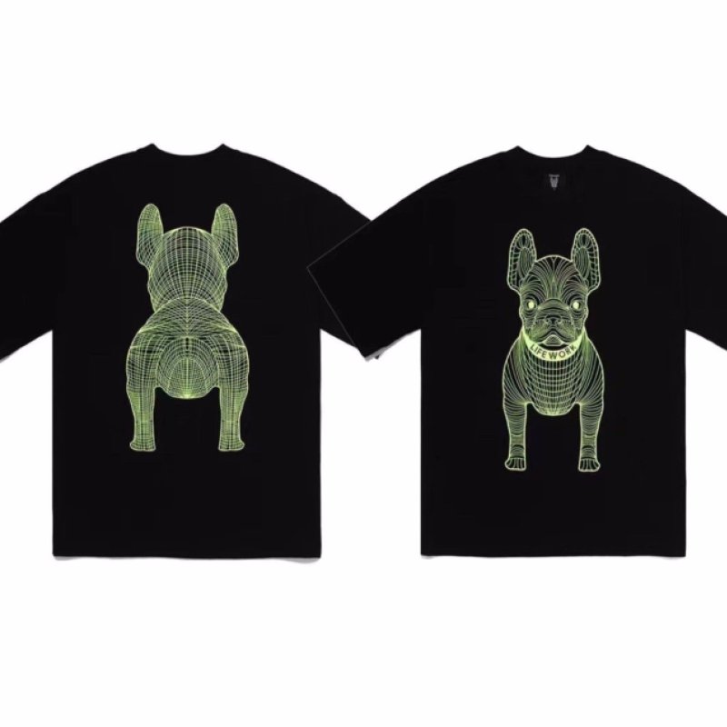 画像2: French Bulldog Pattern PrintT shirt  ユニセックス 男女兼用フレンチブルドッグプリント 半袖  Tシャツ  (2)