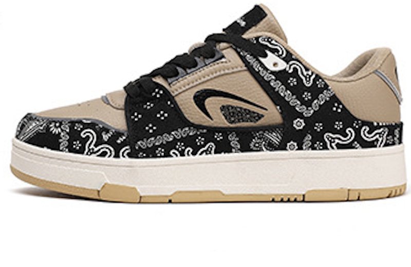 画像2: Unisex Paisley Leather Lace-Up Sneakers  男女兼用 ユニセックスペイズリーレザーレースアップ ペイント スニーカー (2)