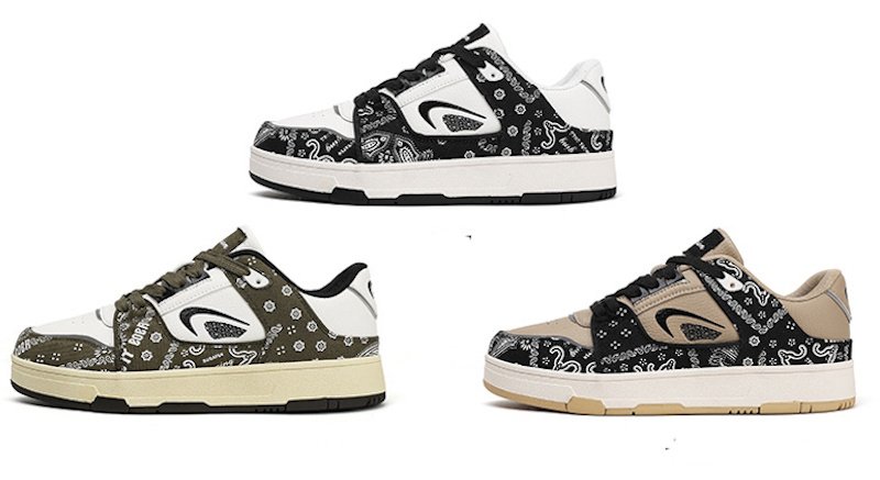 画像7: Unisex Paisley Leather Lace-Up Sneakers  男女兼用 ユニセックスペイズリーレザーレースアップ ペイント スニーカー (7)