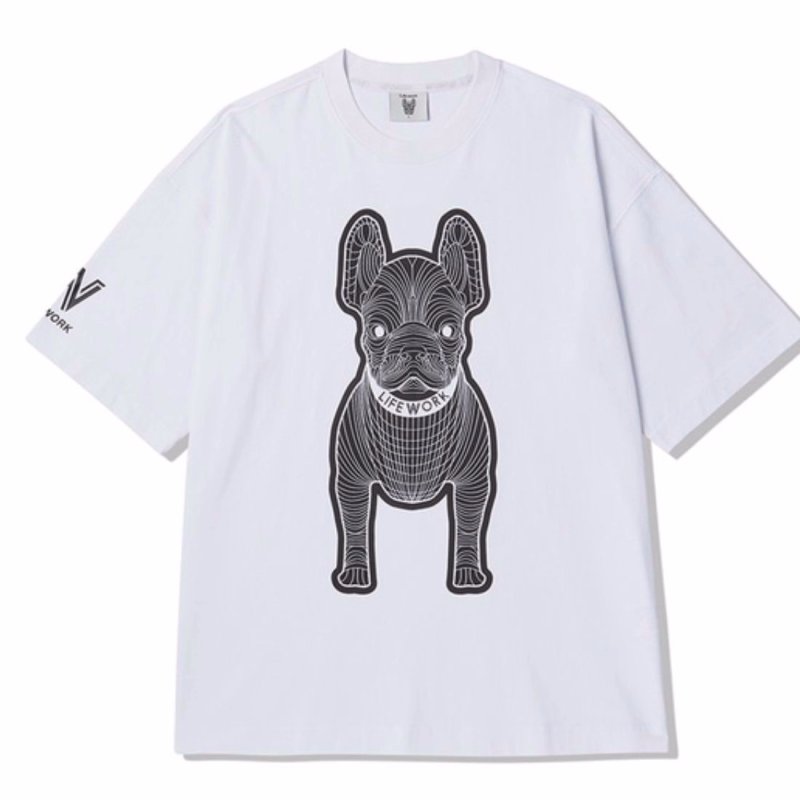 画像10: French Bulldog Pattern PrintT shirt  ユニセックス 男女兼用フレンチブルドッグプリント 半袖  Tシャツ  (10)
