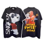 画像1: Snoopy & Family double-sided  Print Tshirt  　ユニセックス 男女兼用スヌーピー＆ファミリーダブルプリントプリント 半袖  Tシャツ  (1)