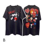 画像3: Snoopy & Family double-sided  Print Tshirt  　ユニセックス 男女兼用スヌーピー＆ファミリーダブルプリントプリント 半袖  Tシャツ  (3)