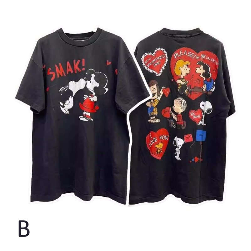 画像3: Snoopy & Family double-sided  Print Tshirt   ユニセックス 男女兼用スヌーピー&ファミリーダブルプリントプリント 半袖  Tシャツ  (3)