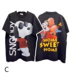 画像4: Snoopy & Family double-sided  Print Tshirt  　ユニセックス 男女兼用スヌーピー＆ファミリーダブルプリントプリント 半袖  Tシャツ  (4)