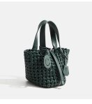 画像6: Mesh Woven Leather Tote Shoulder Crossbody Bag with Smile Charm　ユニセックスメッシュ編み込みレザートートスマイルチャーム付きショルダークロスボディバッグ (6)
