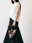 画像5: Retro French leather crocodile pattern basket-shaped small tote shoulder bag 　ユニセックスレトロ フレンチ レザークロコダイルバスケットスモールトート ショルダーバッグ (5)