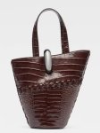 画像6: Retro French leather crocodile pattern basket-shaped small tote shoulder bag 　ユニセックスレトロ フレンチ レザークロコダイルバスケットスモールトート ショルダーバッグ (6)