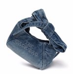 画像4: Ribbon Bow Handle Denim Sack Bag　リボンボウハンドルデニムサックアンダーアームトートショルダーバッグ (4)