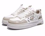 画像2: Unisex Smile kaws Leather Lace-up Sneakers  　男女兼用 ユニセックススマイルカウズレザーレースアップ ペイント スニーカー (2)