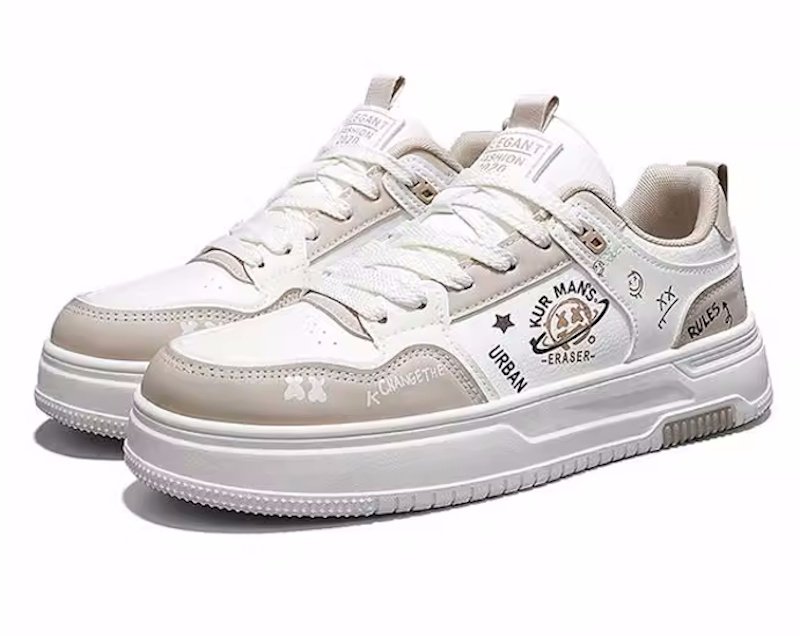 画像2: Unisex Smile kaws Leather Lace-up Sneakers   男女兼用 ユニセックススマイルカウズレザーレースアップ ペイント スニーカー (2)