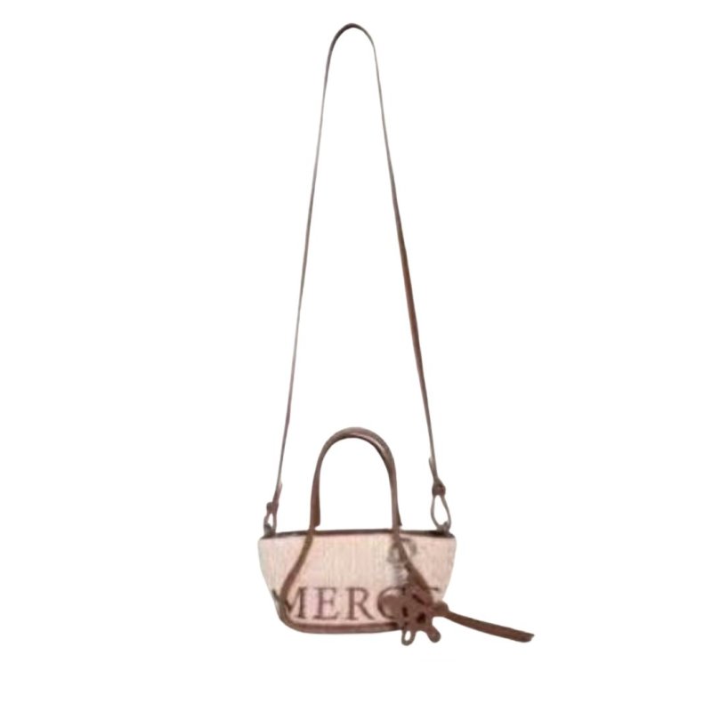 画像1: CARE CARD FOR MERGE A DAY BAG MICRO SAND DUNE Straw Tote shoulder bag merge ロゴ 編み込み カゴ ニット トート ショルダー ミニ バッグ (1)