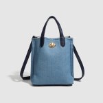 画像2: Washed Denim Blue Tote Shoulder Crossbody Bag　ウォッシュドデニムブルートートショルダークロスボディ バッグ (2)