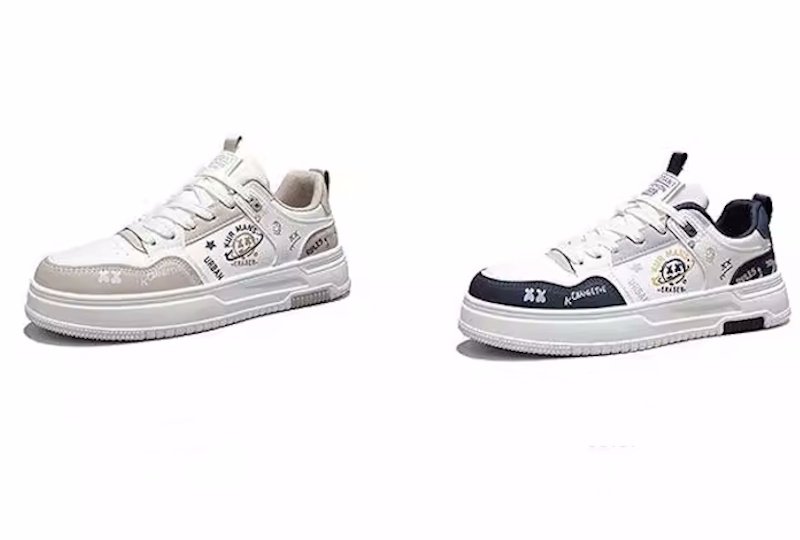 画像5: Unisex Smile kaws Leather Lace-up Sneakers   男女兼用 ユニセックススマイルカウズレザーレースアップ ペイント スニーカー (5)