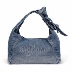 画像3: Ribbon Bow Handle Denim Sack Bag　リボンボウハンドルデニムサックアンダーアームトートショルダーバッグ (3)
