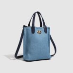 画像3: Washed Denim Blue Tote Shoulder Crossbody Bag　ウォッシュドデニムブルートートショルダークロスボディ バッグ (3)