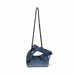 画像9: Ribbon Bow Handle Denim Sack Bag　リボンボウハンドルデニムサックアンダーアームトートショルダーバッグ (9)