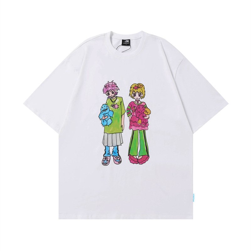 画像6: Oversized Sailor Moon & Bow Short Sleeve Graffiti Print Tshirts  美少女戦士セーラームーン リボン 落書き プリント 半袖Tシャツ  男女兼用 ユニセックス (6)