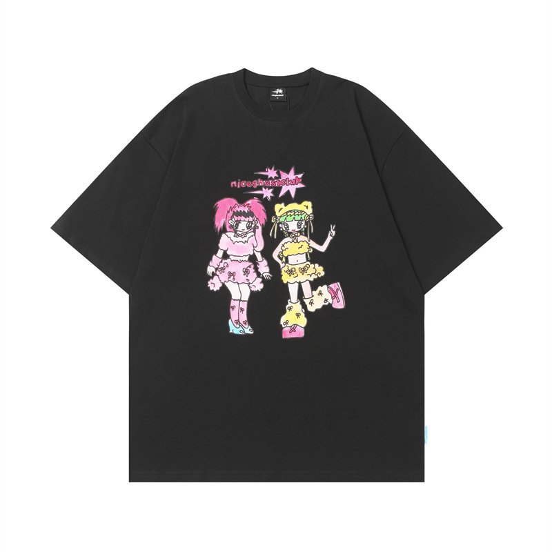 画像3: Oversized Sailor Moon & Bow Short Sleeve Graffiti Print Tshirts  美少女戦士セーラームーン リボン 落書き プリント 半袖Tシャツ  男女兼用 ユニセックス (3)