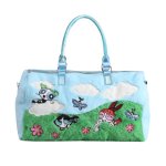 画像1: The Powerpuff Girls bag Fuzzy Weekender Boston Bag  パワーパフガールズ キャリーバッグ フェイクファーぬいぐるみ ボストン ショルダーバッグ (1)
