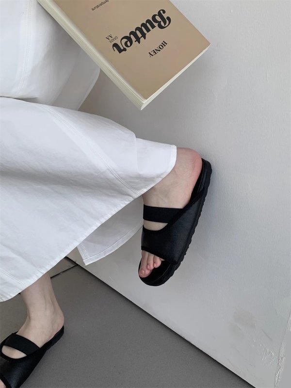 画像13: Flat Elastic Belt Lazy Sandals slippers　フラットゴムベルトレイジーサンダルスリッパ (13)
