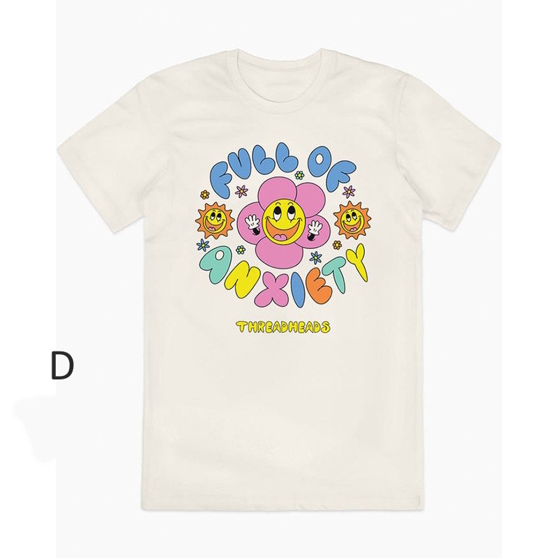 画像4: Hppy Smile Flower Print Tshirt   ユニセックス 男女兼用ハッピースマイルフラワープリント 半袖  Tシャツ  (4)