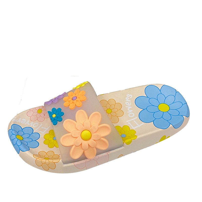 画像2: Women's Floral pattern deodorant soft sole sandals slippers flip flops 花柄フラットシャワーサンダルフリップフロップ  (2)