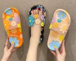 画像11: Women's Floral pattern deodorant soft sole sandals slippers flip flops　花柄フラットシャワーサンダルフリップフロップ　 (11)