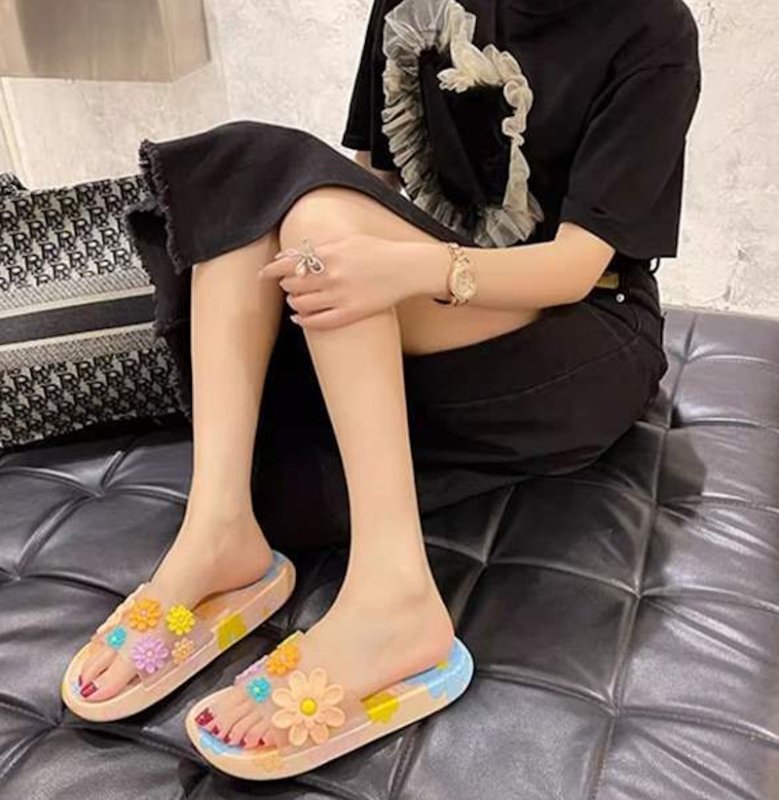 画像10: Women's Floral pattern deodorant soft sole sandals slippers flip flops 花柄フラットシャワーサンダルフリップフロップ  (10)