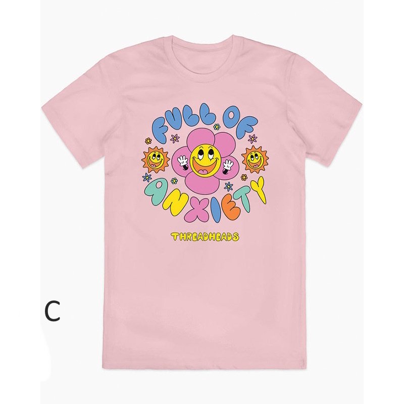 画像3: Hppy Smile Flower Print Tshirt   ユニセックス 男女兼用ハッピースマイルフラワープリント 半袖  Tシャツ  (3)