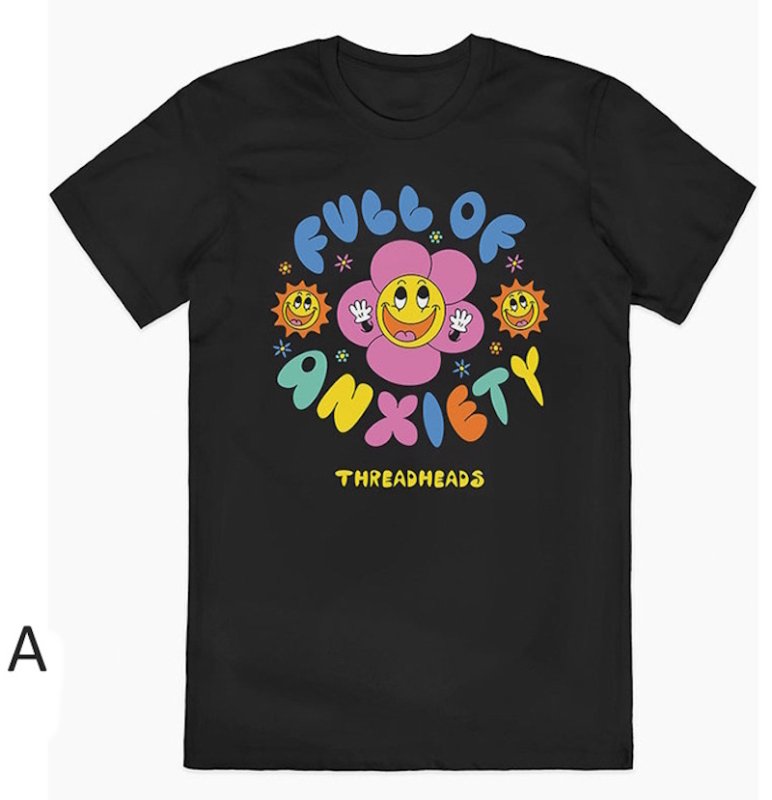 画像1: Hppy Smile Flower Print Tshirt  　ユニセックス 男女兼用ハッピースマイルフラワープリント 半袖  Tシャツ  (1)