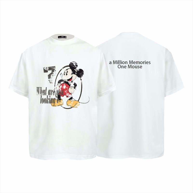 画像1: MILLION MEMORIES ONE MOUSE Vintage Style Mickey Mouse Print Tshirt  　ユニセックス 男女兼用ミッキーマウスビンテージスタイルプリント 半袖  Tシャツ  (1)