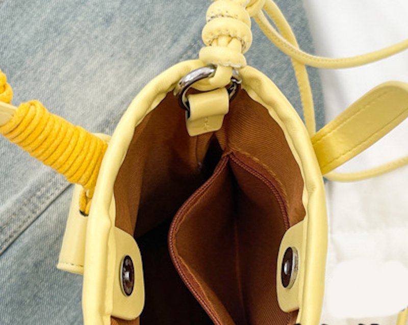 画像7: Braided Leather Tote Shoulder Crossbody Pochette Bag  編み込みレザートートショルダークロスボディポシェットバッグ (7)