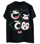 画像1: Felix the Cat Face Print Retro Tshirt  　ユニセックス 男女兼用フィリックスザキャットフェイスビンテージスタイルプリント 半袖  Tシャツ  (1)